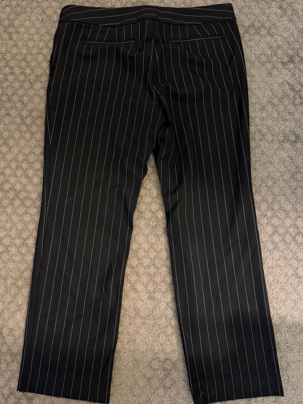 LOFT Black Pinstripe Pants - size 12 - Picture 2 of 6